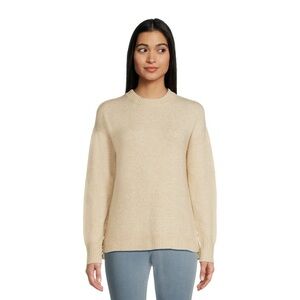 Time and Tru- Women's cream tan Crew‎ Neck Sweater, Mid weight Size XXL